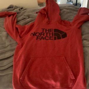 Red North Face Sweatshirt, worn but not damaged, small